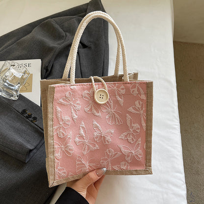 Schmetterling bestickte Stofftasche