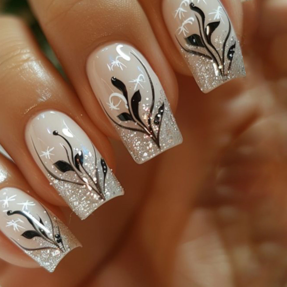 Künstlerischer Glitter Ombre Nagelkunst Verlängerungen Brehn