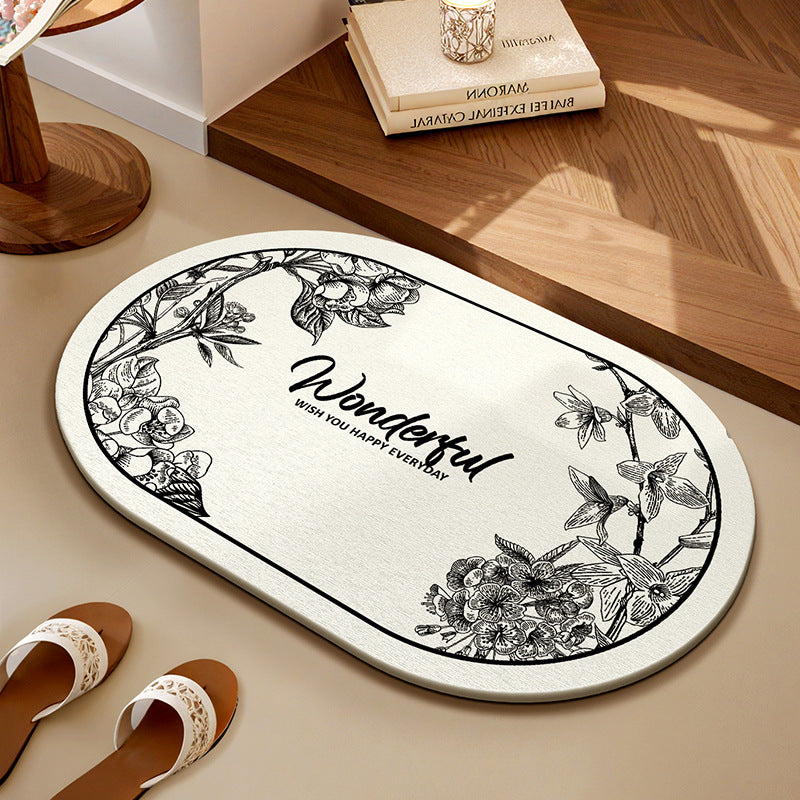 Inspirierende florale Badezimmermatte Brehn