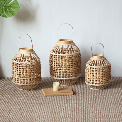 Handgefertigte Rattan-Laterne Brehn