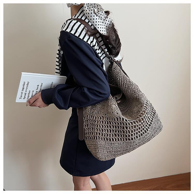 Großer Makramee Shopper mit Stylischem Lederbesatz Brehn