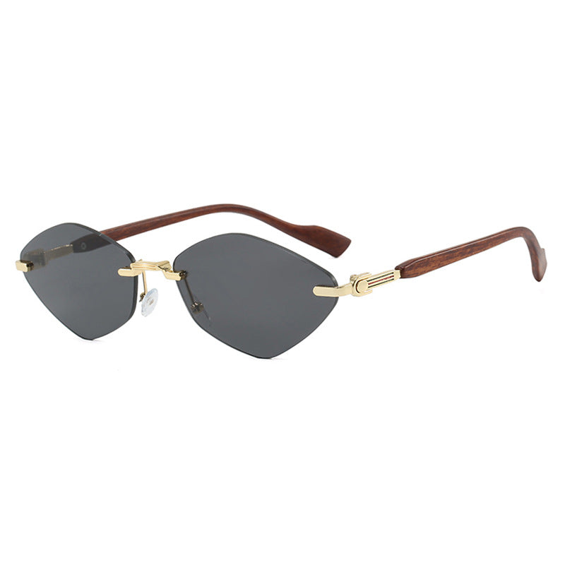 Damen geometrische Sonnenbrille mit luxuriösen Holzarmen und polarisierten Gläsern Brehn