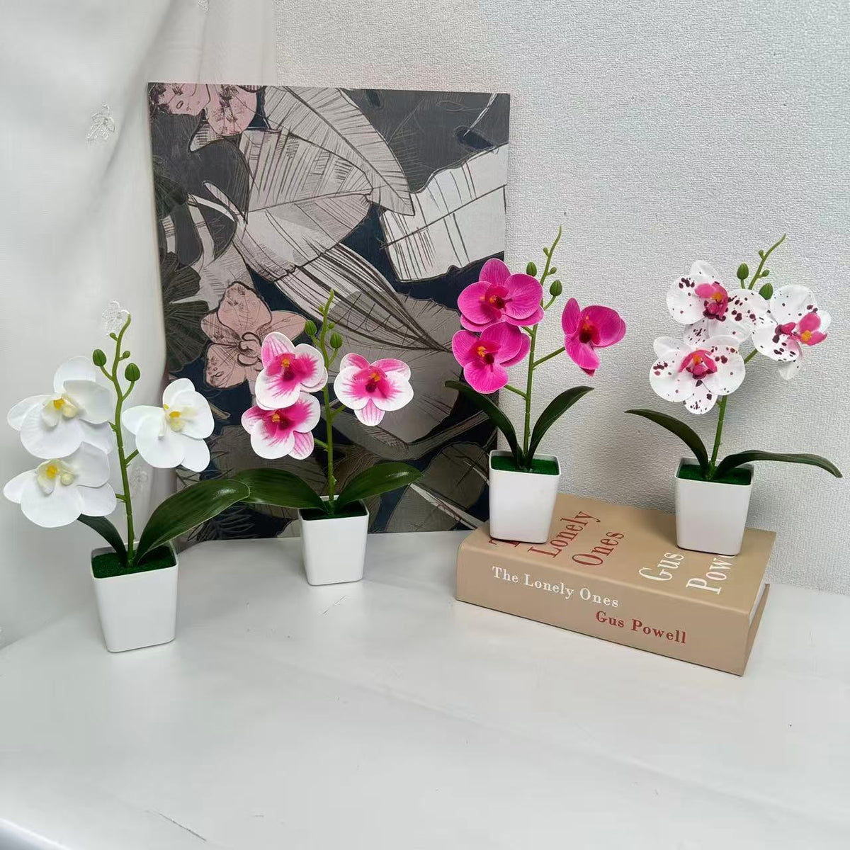Dekorative künstliche Orchideenpflanze für die Wohnkultur展示