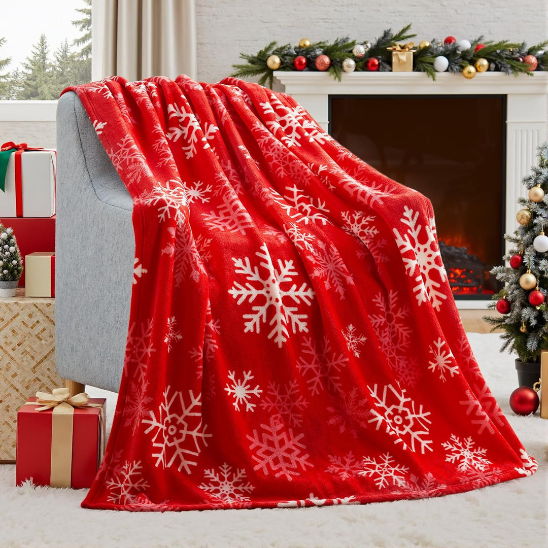 Brehn | Weihnachtsdecke Weiches Flanell Weihnachtsplüsch Feiertagsdecke