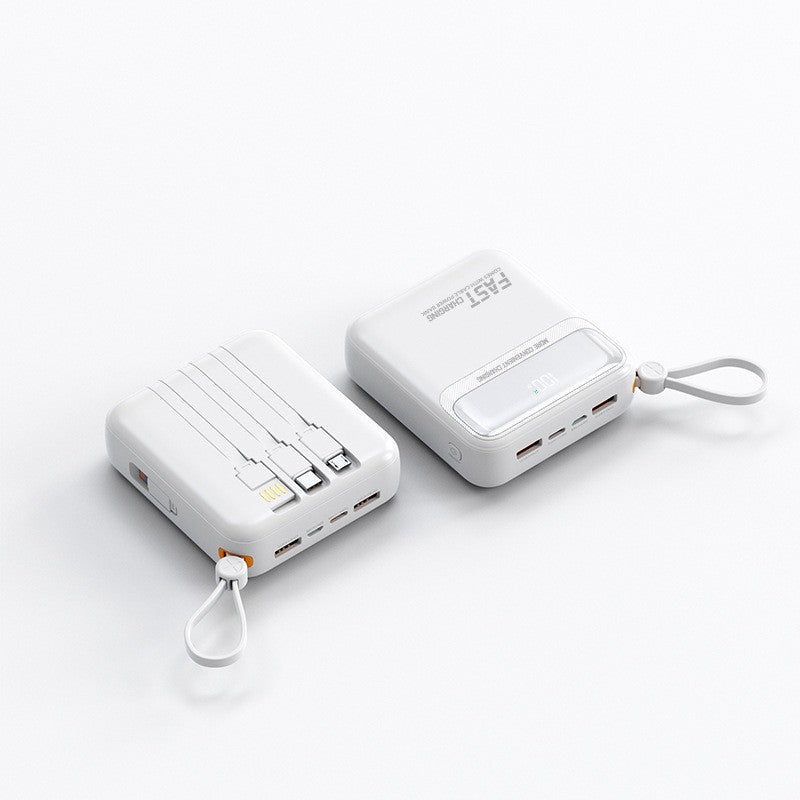 Tragbare Powerbank mit Integrierten Kabeln und Multifunktionalem Ladeanschluss Brehn