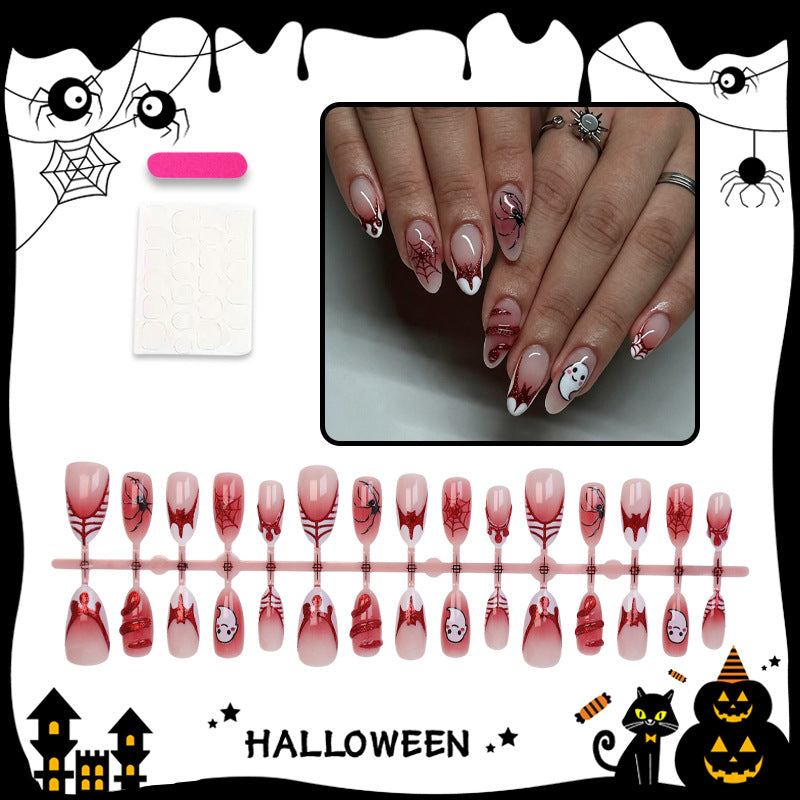 Halloween Kunstnagelset mit gruseligen Spinnen- und Gespensterdesigns Brehn