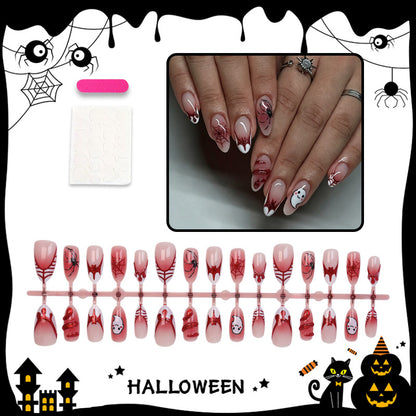 Halloween Kunstnagelset mit gruseligen Spinnen- und Gespensterdesigns Brehn