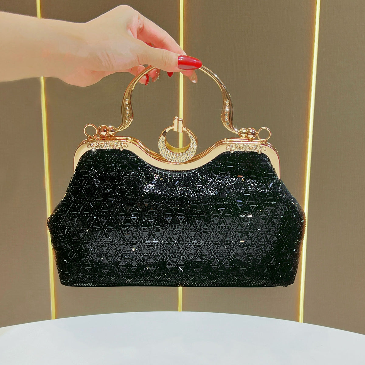 Glamouröse Perlenbestickte Abendhandtasche