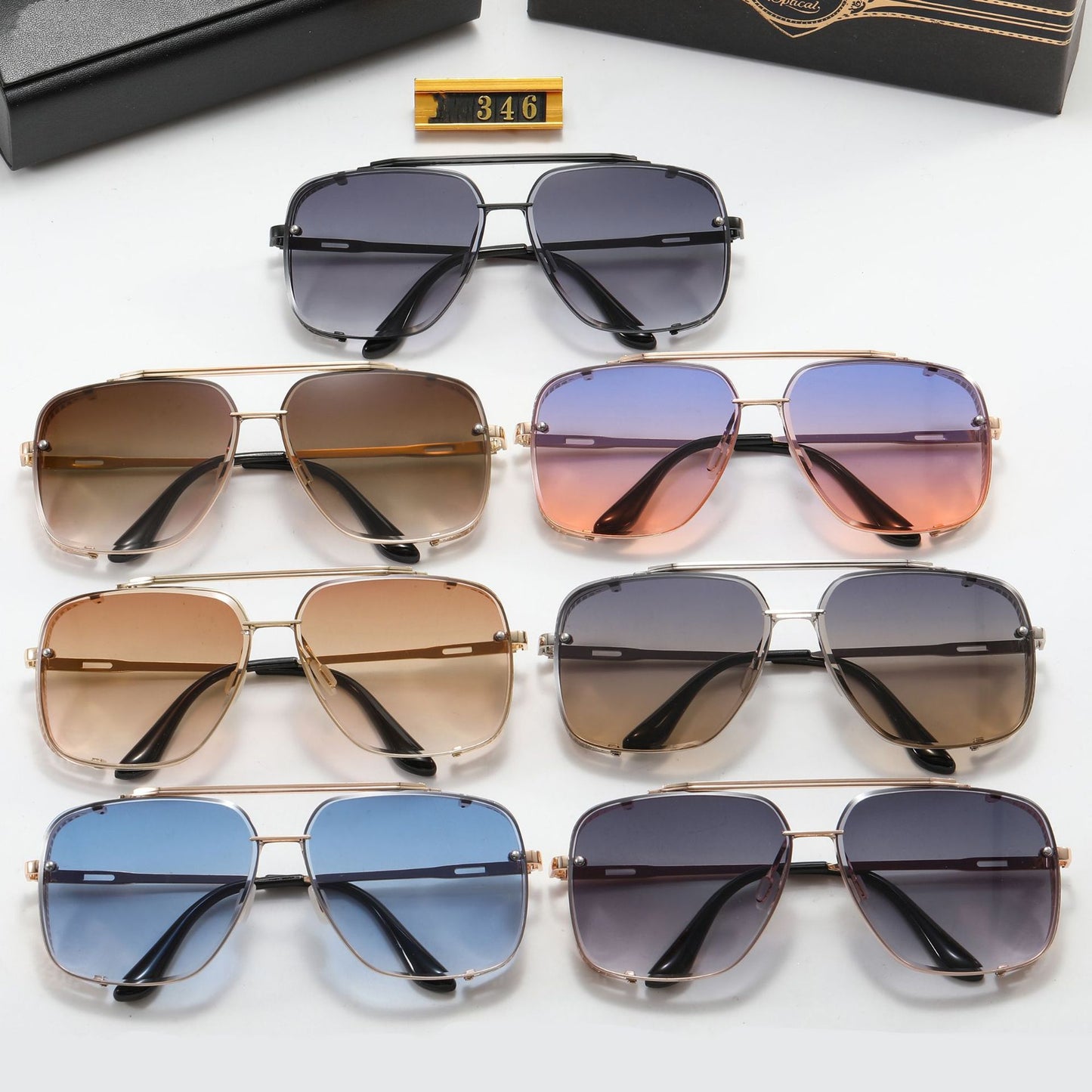 Damen Designer-Sonnenbrille mit stilvollem eckigem Rahmen und UV-Schutz Brehn