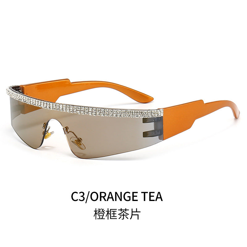 Damen Modische Glamour-Sonnenbrille mit strassverziertem Rahmen Brehn