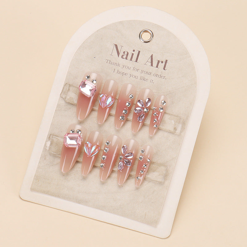 Stylisches Nagelkunst Press-On Set mit Glitter und glänzendem Finish Brehn