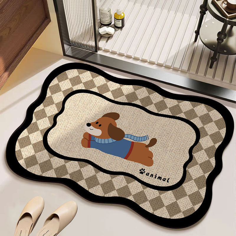 Cartoon Hund-Themen Dekorative Badematte Brehn