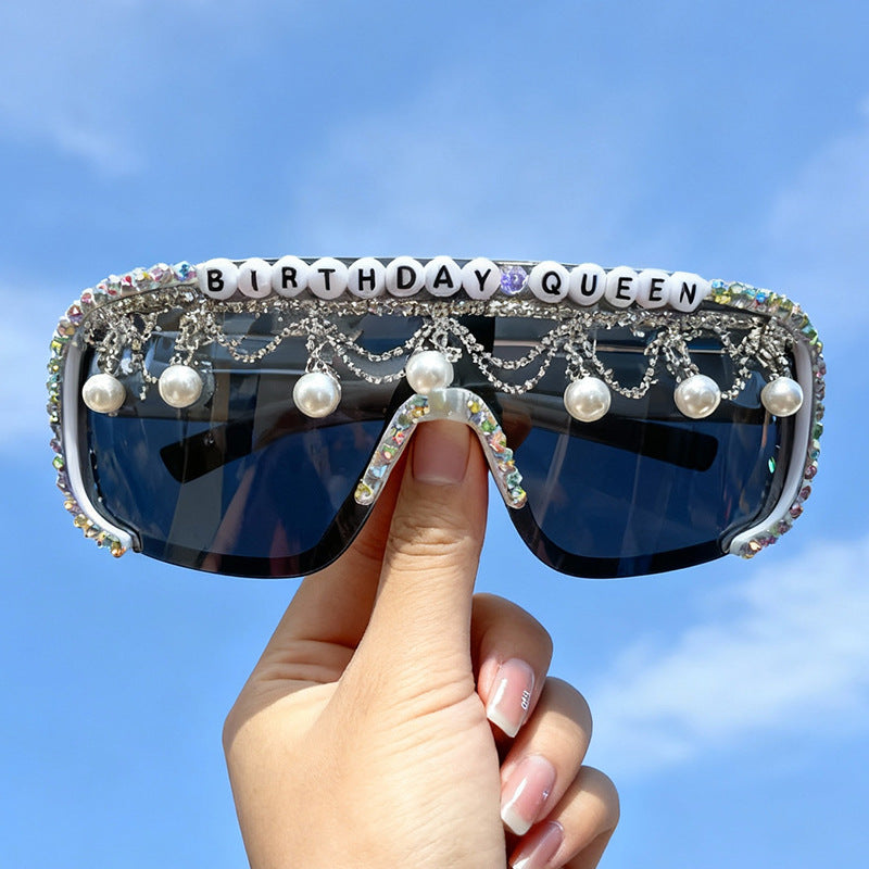 Dekorative Perlen- und Strass-Sonnenbrille Brehn