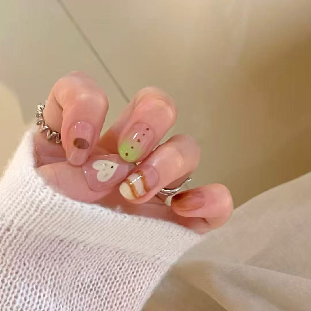 Künstlerisches katzenmotiviertes Press-On-Nagelkunstset Brehn