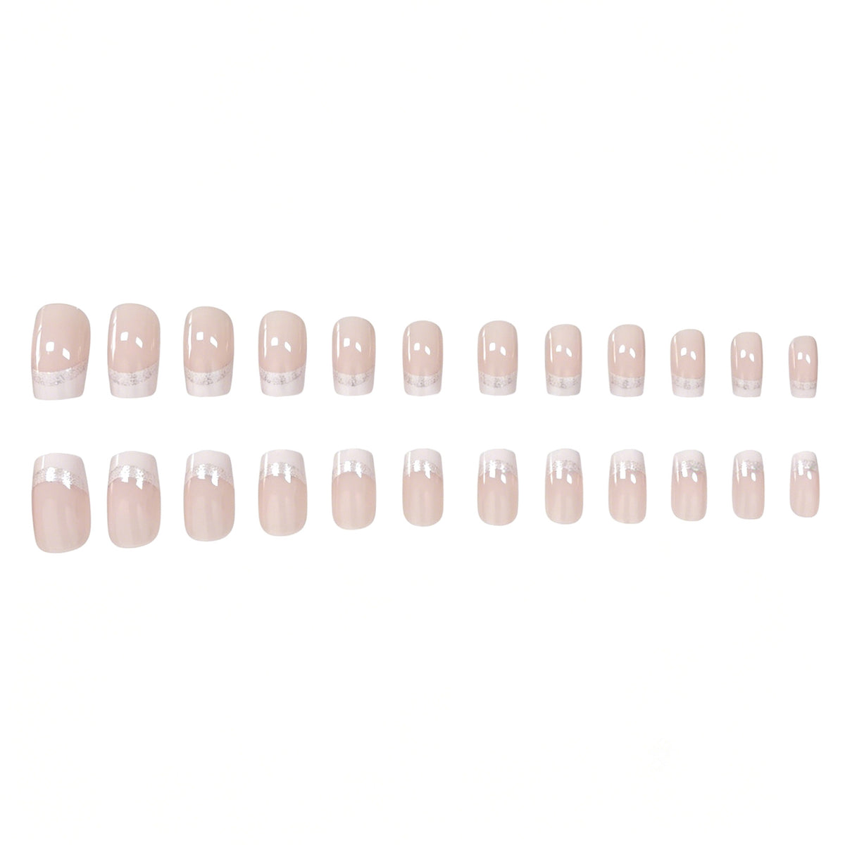 Glänzendes French Tip Press-On Nagelset Brehn