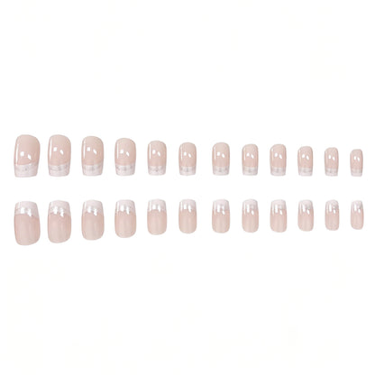 Glänzendes French Tip Press-On Nagelset Brehn