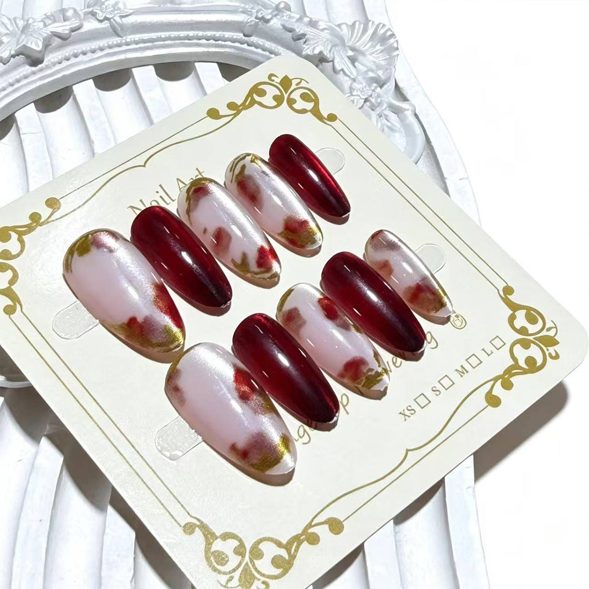 Premium Decorative Floral Press-On Nail Art Brehn