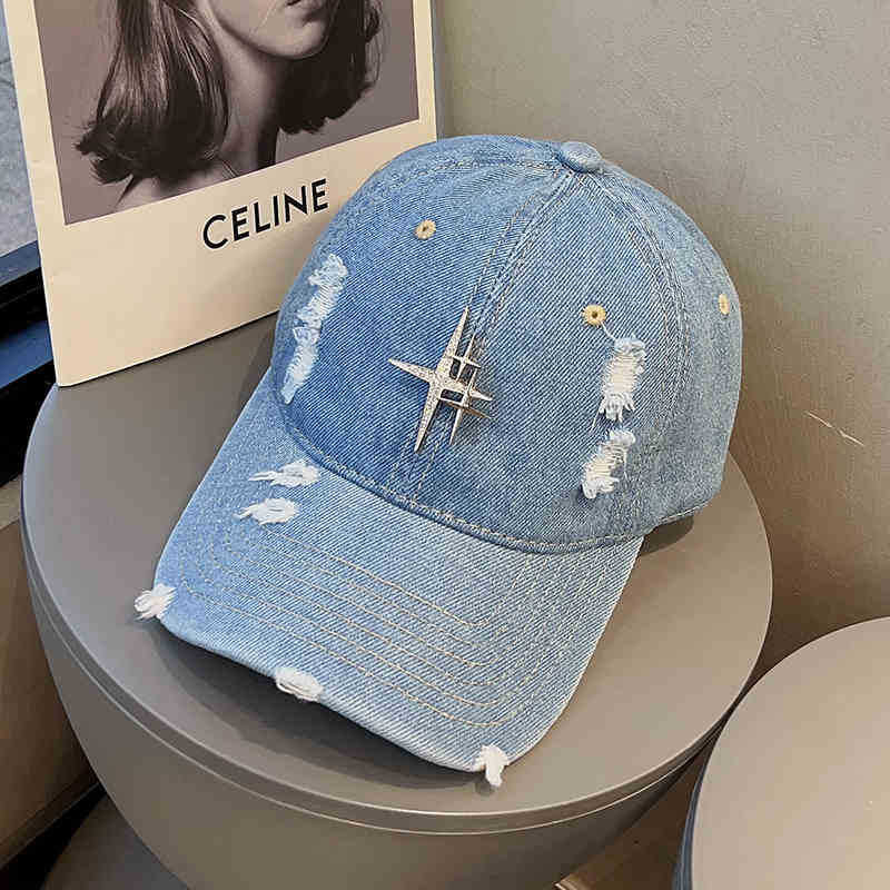 Unisex Zerrissene Denim-Baseballmütze Brehn 1784188338