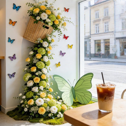 Dekorative florale Wandinstallation