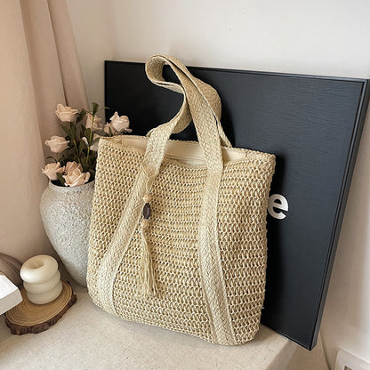 Handgefertigte Strohtasche Strandtasche