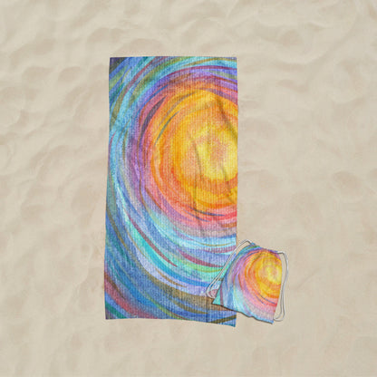 Strandtuch mit kunstvollem Wellendesign Brehn