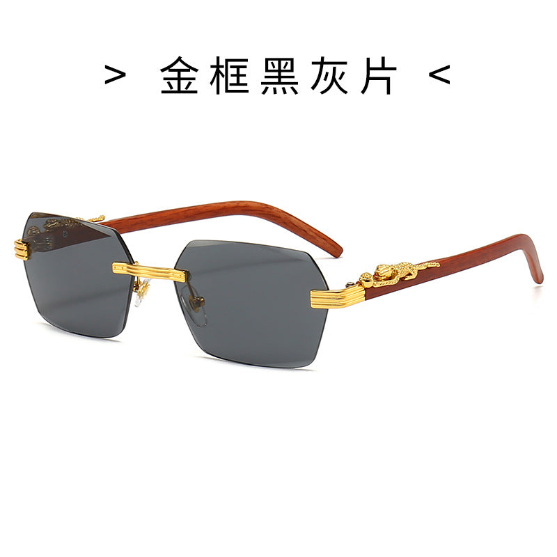 Damen Designer-Sonnenbrille mit kunstvollem Holzrahmen und eleganten Glaselementen Brehn