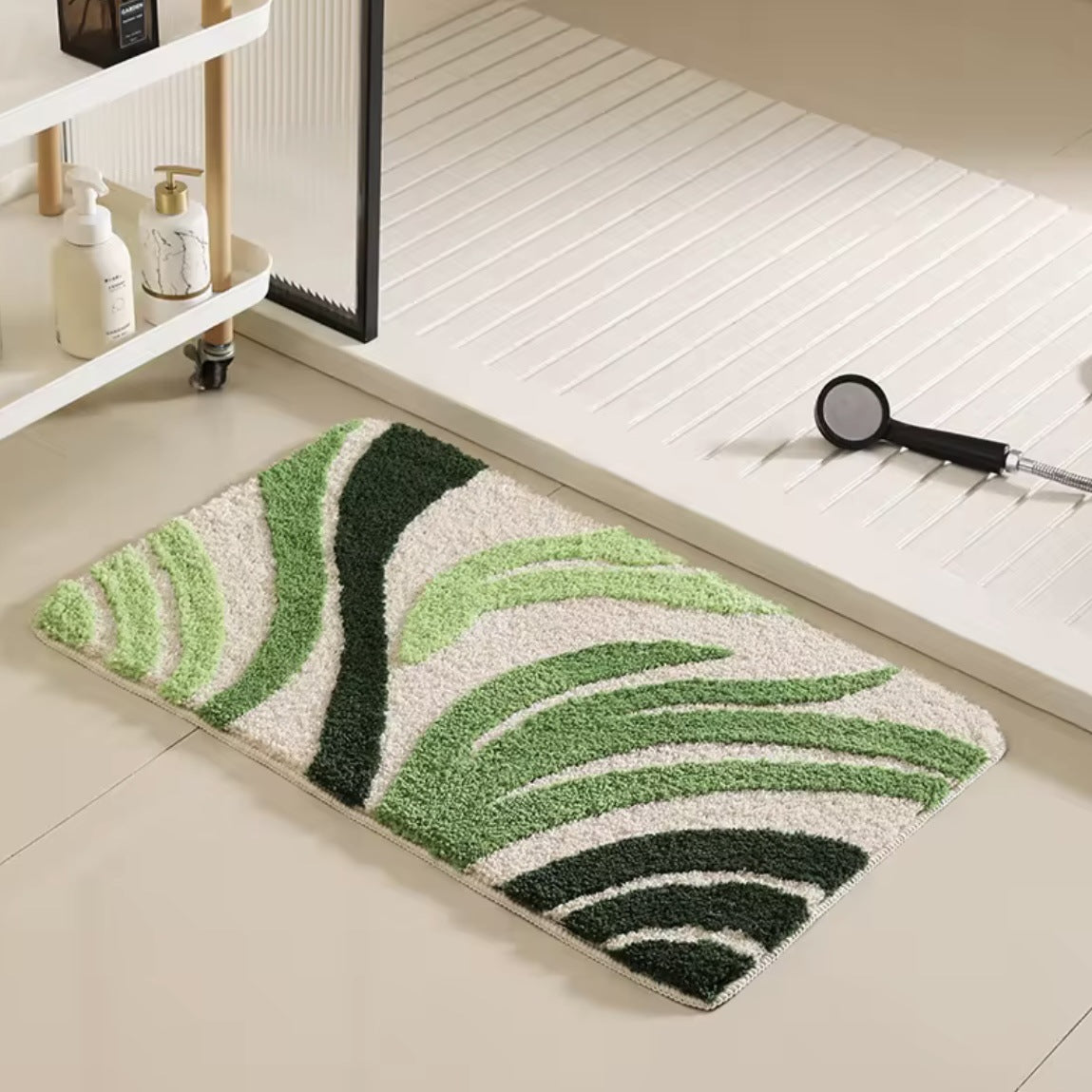 Blatt Design Badteppich