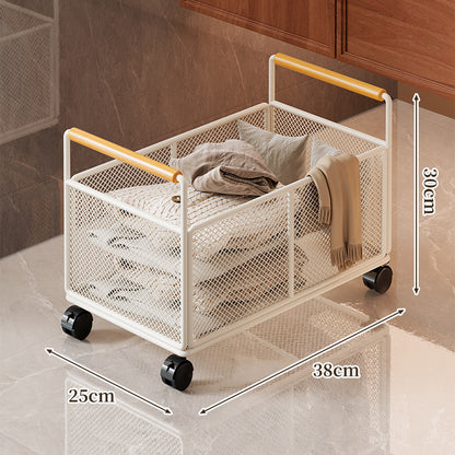 Kompaktes Mesh-Rolllager mit Holzgriffen