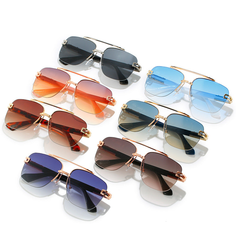 Damen Modische quadratische Sonnenbrille mit elegantem Metallrahmen Brehn