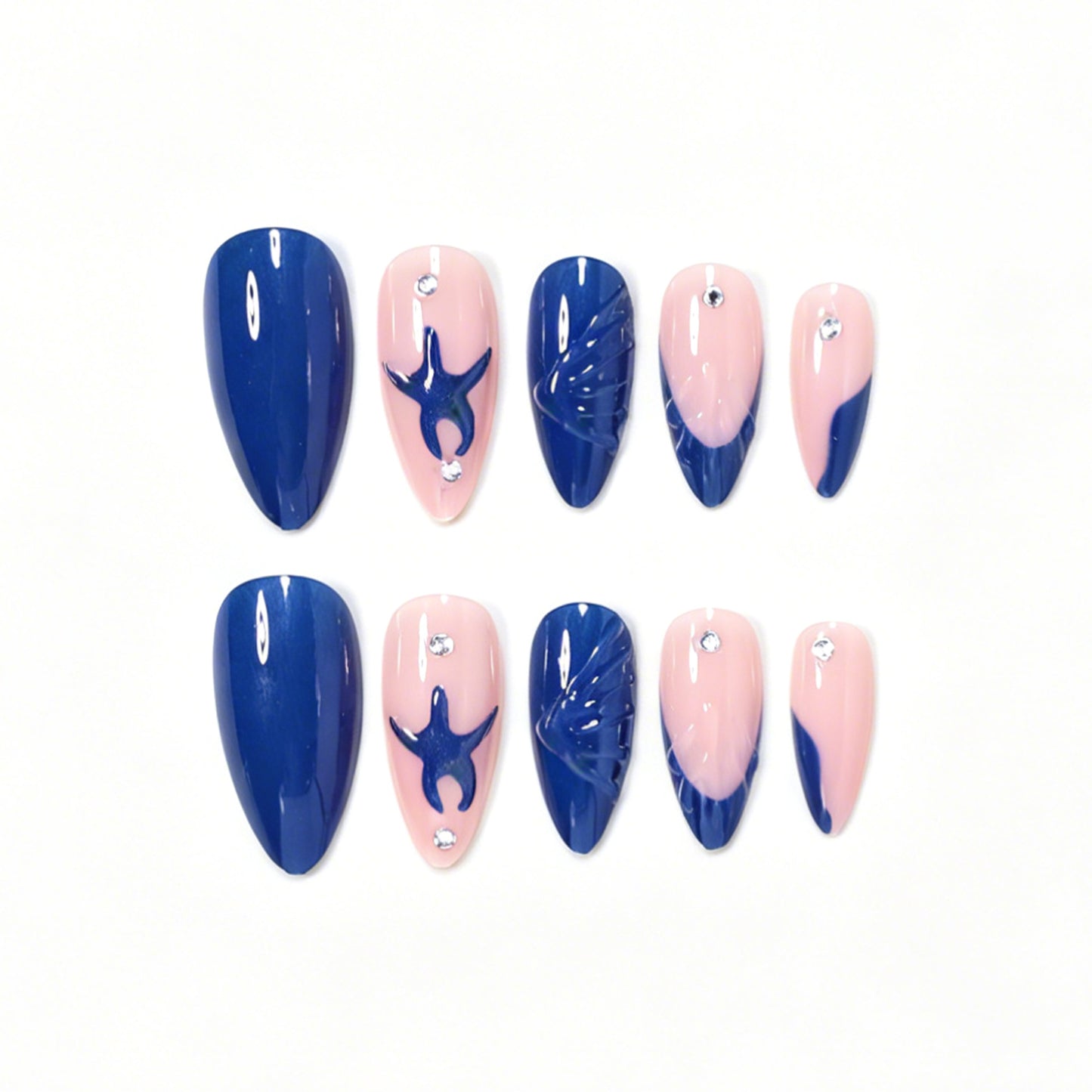Künstlerisches von Ozeanen inspiriertes Nagelset Brehn
