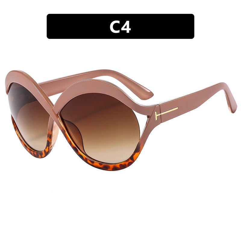 Damen extravagante Cat-Eye Sonnenbrille mit geschwungenem Rahmen Brehn