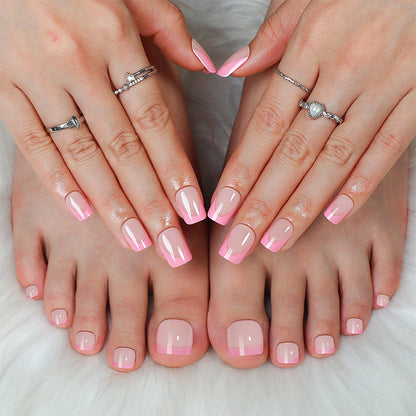 Premium French Tip Press-On Nails Set mit elegantem Verlauf-Design Brehn