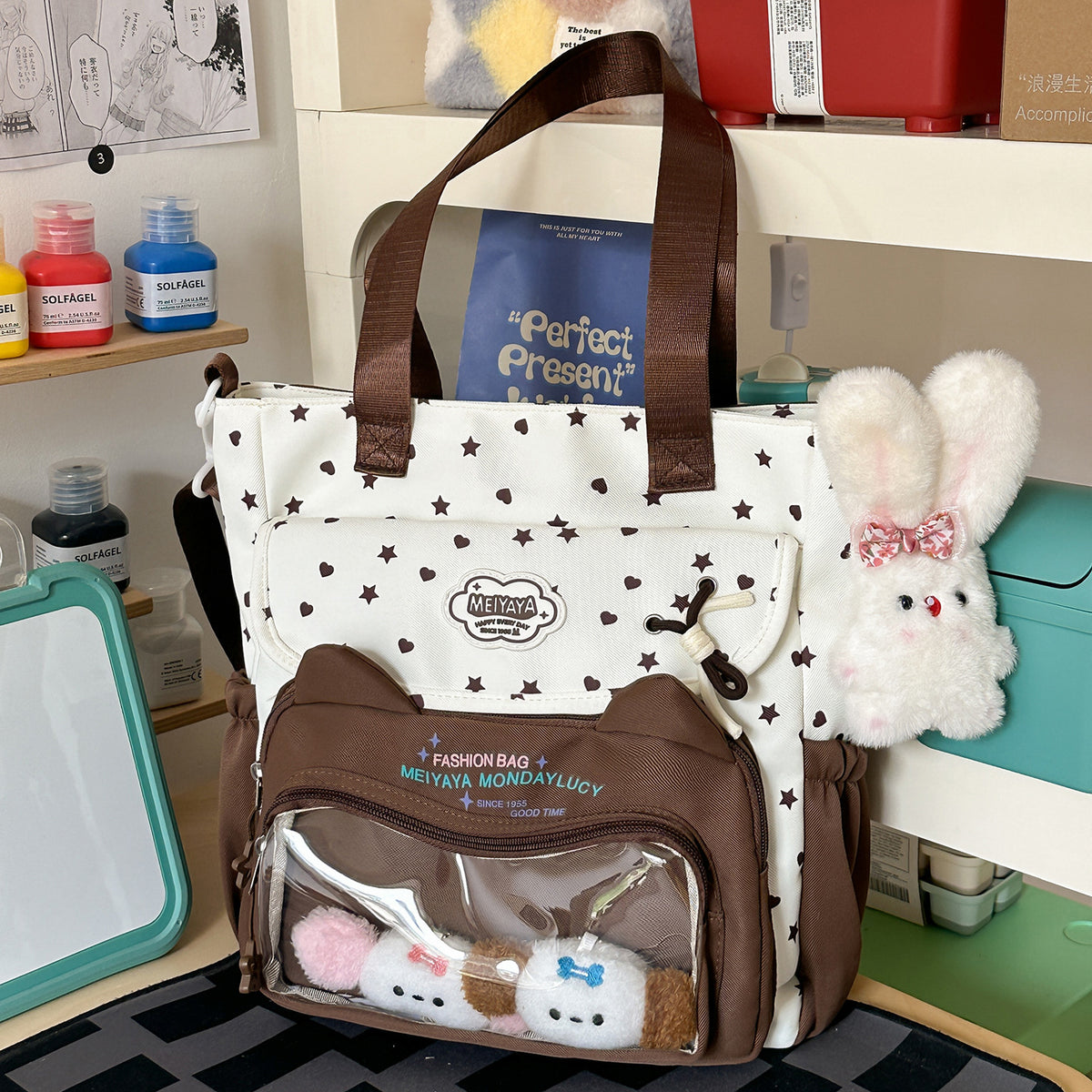 Stylische Wasserfeste Sternmuster Rucksack Brehn