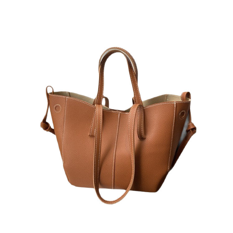 Texturierte Leder Alltags-Tote-Bag Brehn