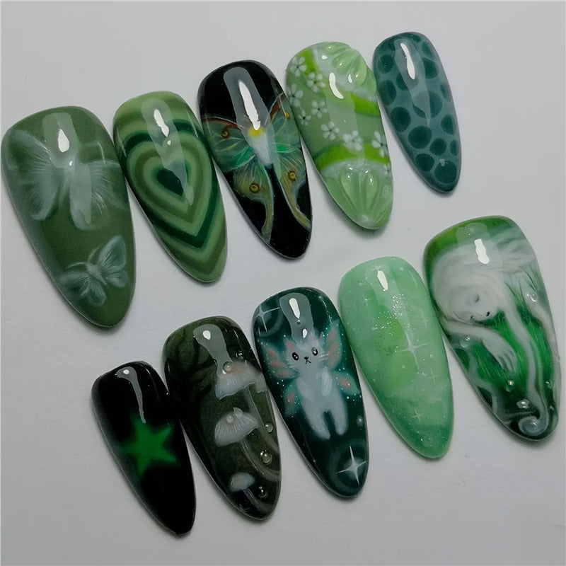 Künstlerisches Cartoon-Themen Press-On Nagelkunst Set Brehn