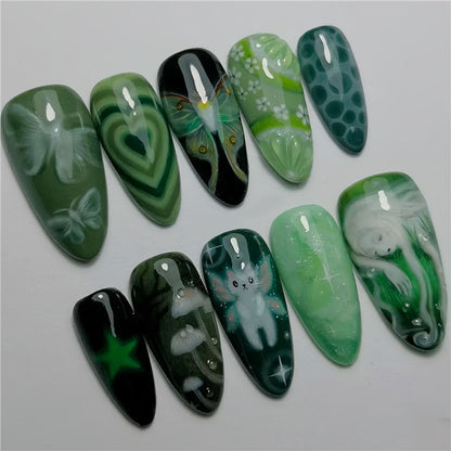 Künstlerisches Cartoon-Themen Press-On Nagelkunst Set Brehn