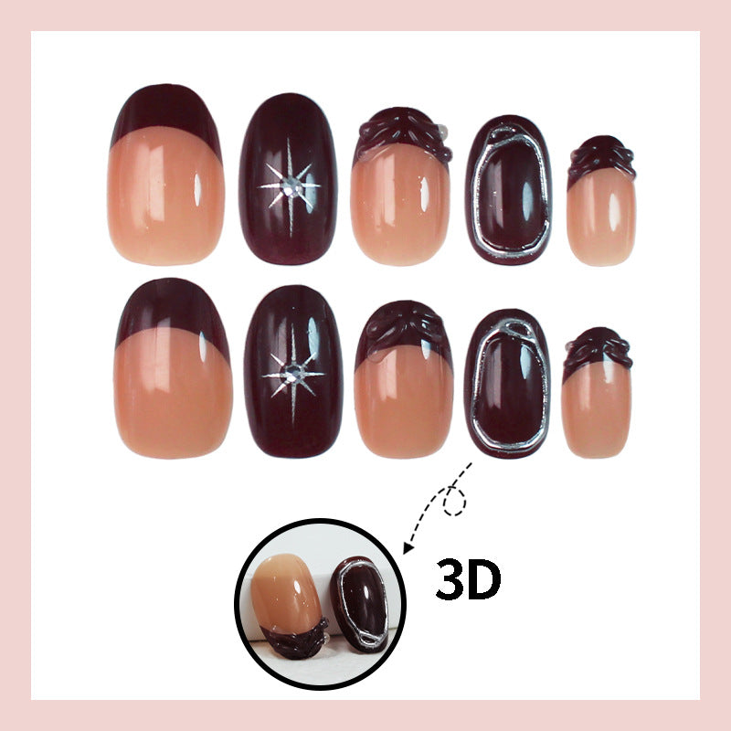 Kunstnagelset mit eleganten Farbverlauf und zarten Verzierungen Brehn
