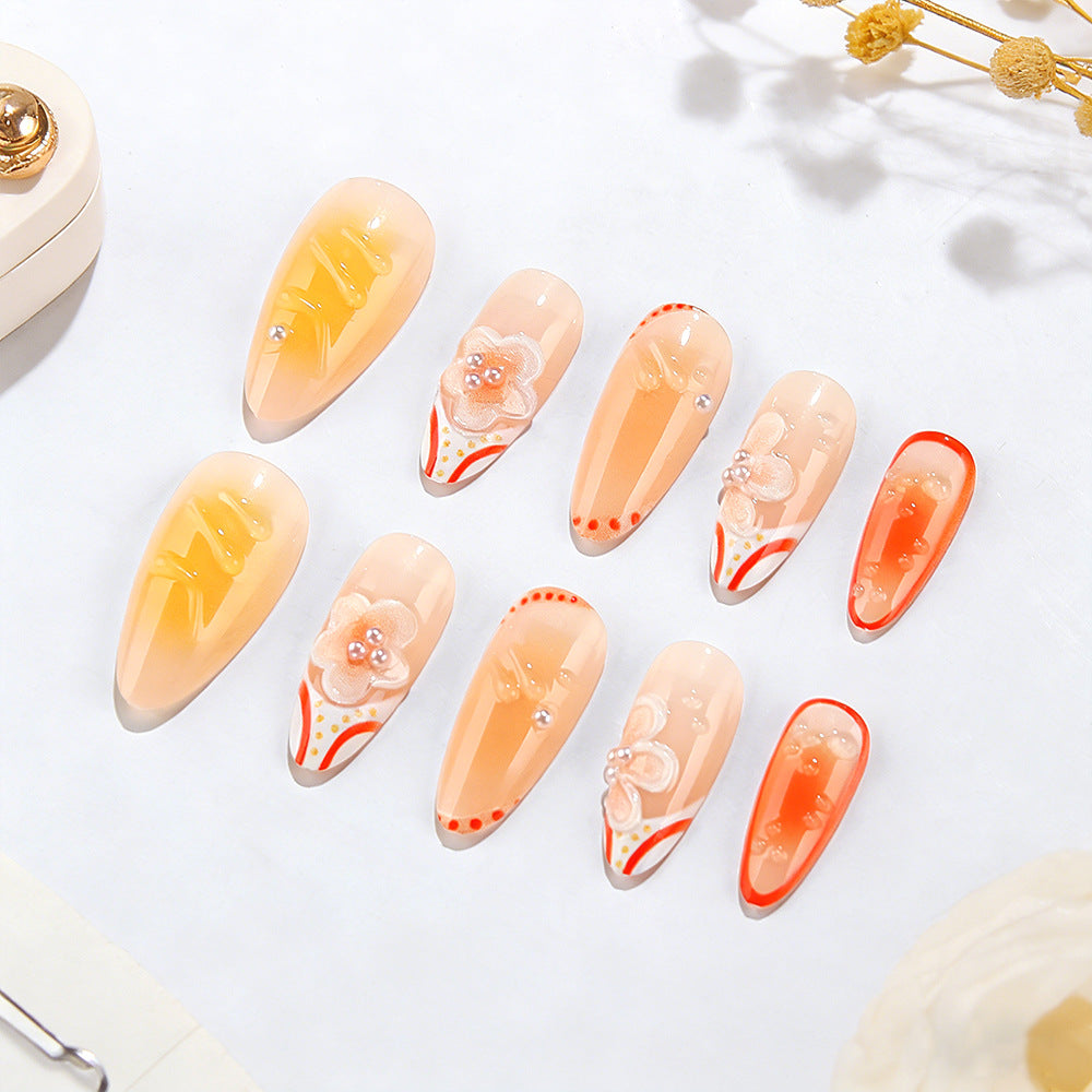 Floral Gel Press-On Nail Set Brehn