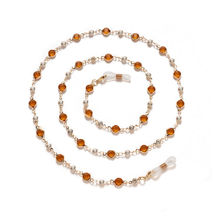 Elegante Strass- und Edelsteinkette für Brillen Brehn