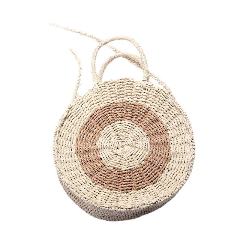Handgefertigte Runde Basttasche Brehn