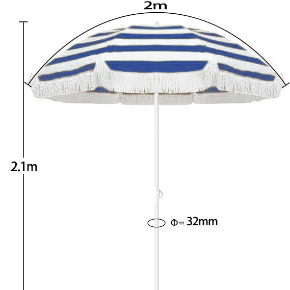 Damen Sonnenschirm mit stylishen Quasten Brehn