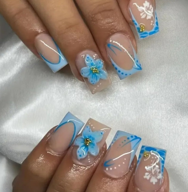 Elegante Lange Acryl Nagelverlängerungen Brehn
