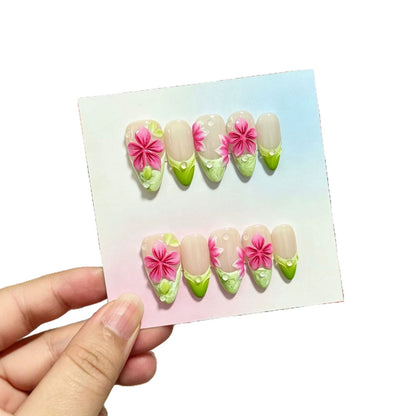 3D Floral Design Press-On Nagelkunst Set