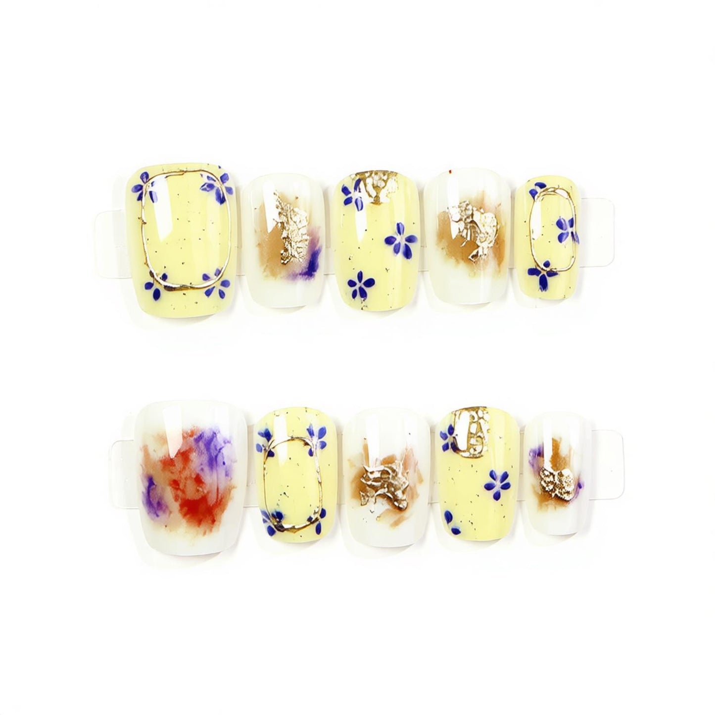 Floral Dekorative Press-On Nagelkunst Set Brehn