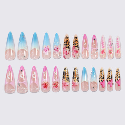 Künstlerisches Hochwertiges Press-On Nail Set Brehn