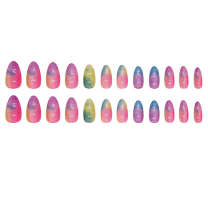 Bunte Ombre Glitzer Press-On Nägel Brehn