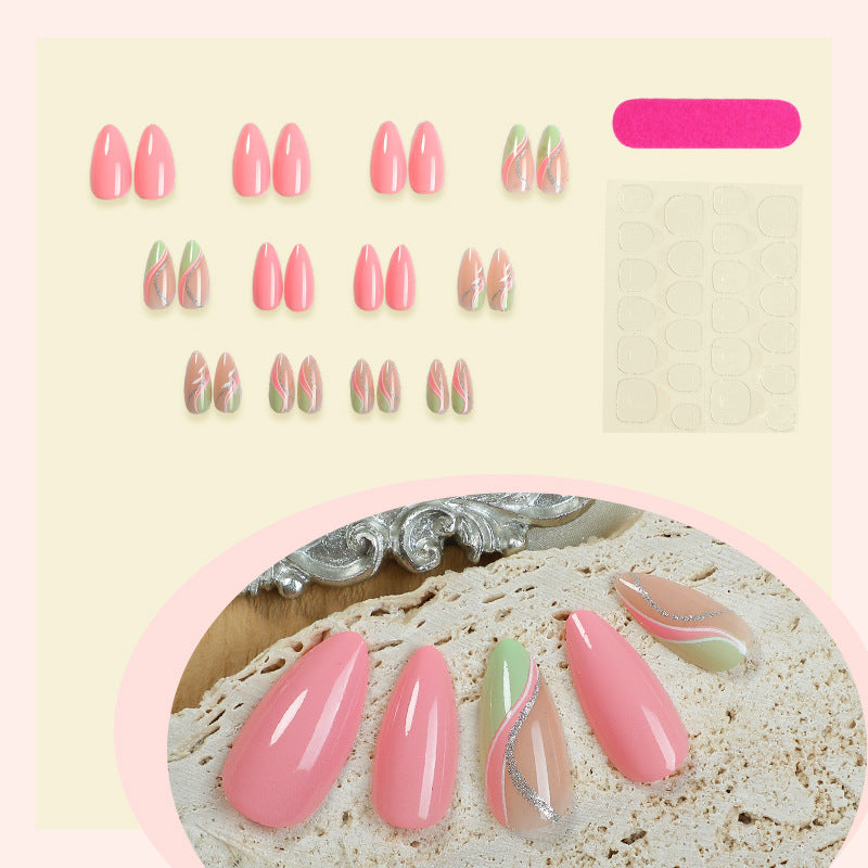 Premium Künstlerische Press-On Nagelset mit Eleganten Floral Designs Brehn