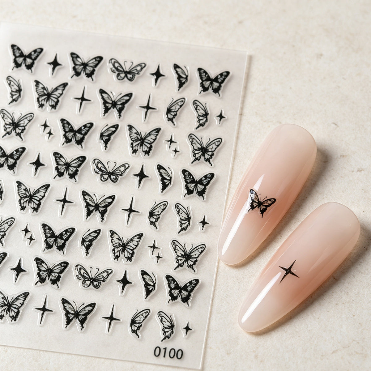 Schmetterling Nagelkunst Aufkleber