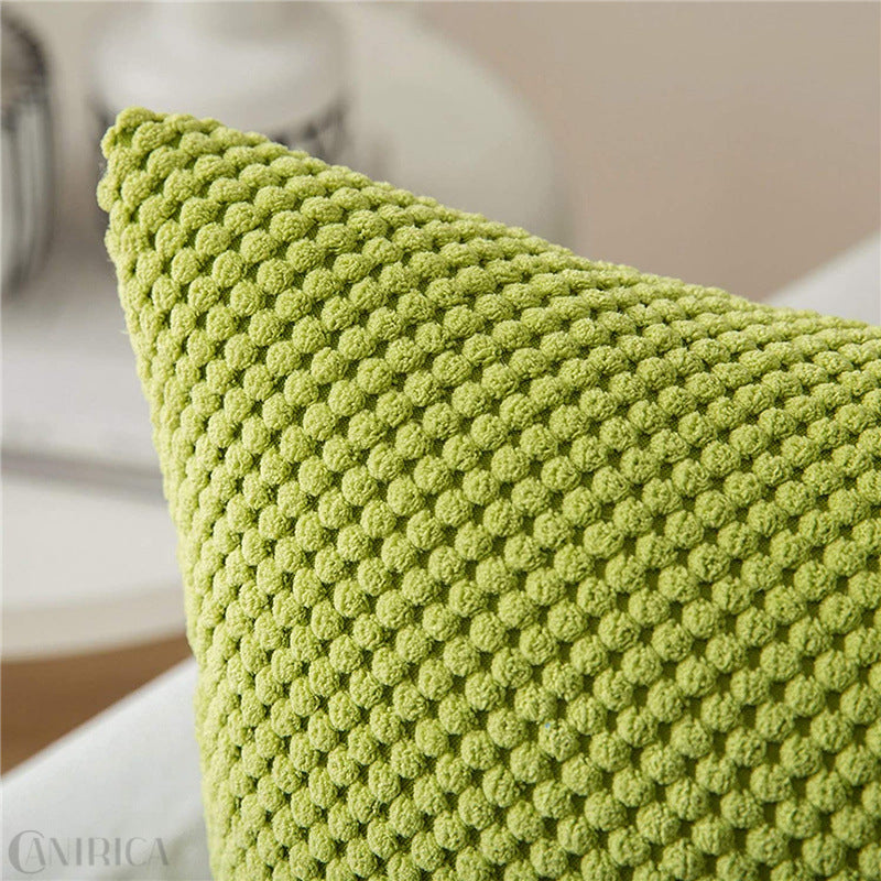 Quadratischer dekorativer Kissenbezug mit handtuftetem Pompon‑Tufting und weichem Baumwollmix Brehn