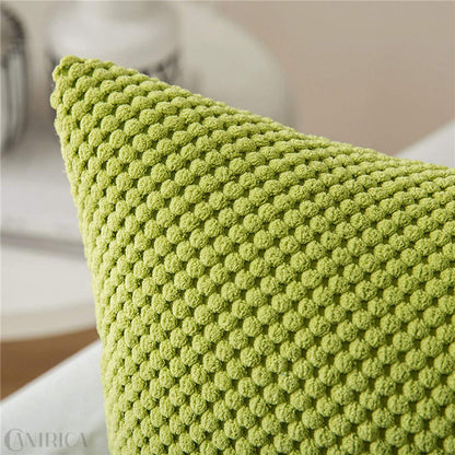 Quadratischer dekorativer Kissenbezug mit handtuftetem Pompon‑Tufting und weichem Baumwollmix Brehn